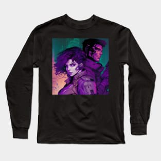 Purple Melee - Vintage Poster | Sci-Fi Long Sleeve T-Shirt